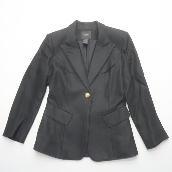 Smythe Full Back Duchess Blazer Black Size 2 - Picture 4 of 13